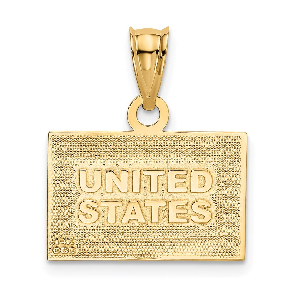 14k Enameled United States Flag Pendant - Product Photo