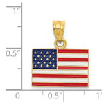 14k Enameled United States Flag Pendant - Product Photo