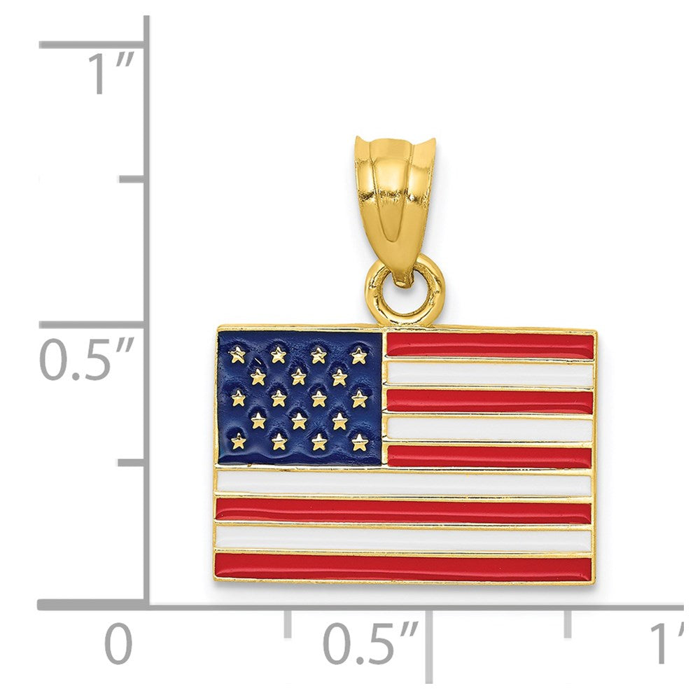 14k Enameled United States Flag Pendant - Product Photo