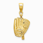 10K / 14K Yellow Gold 3-D Polished Baseball Glove, Bat and Ball Charm - Product Photo