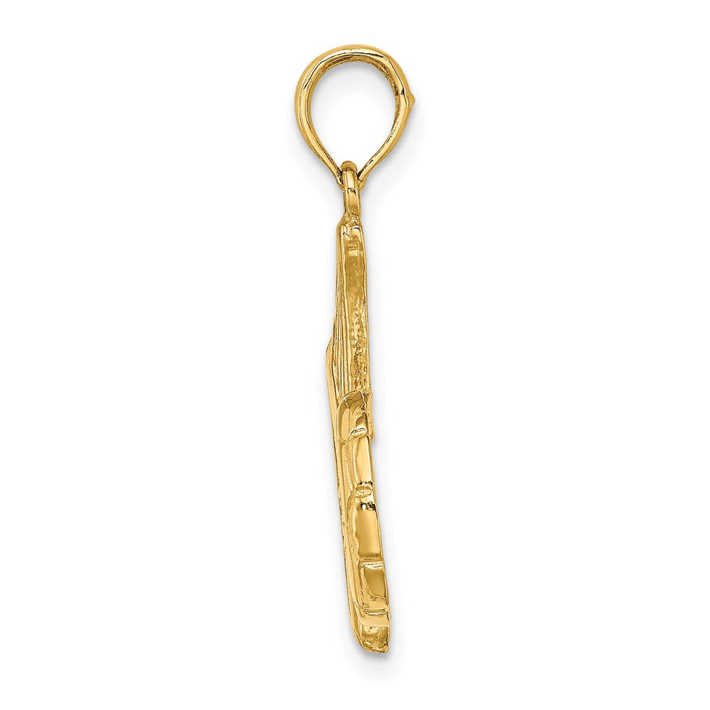 14K 2-D Soccer Shoe Kicking Ball Charm - Product Photo