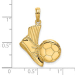14K 2-D Soccer Shoe Kicking Ball Charm - Product Photo