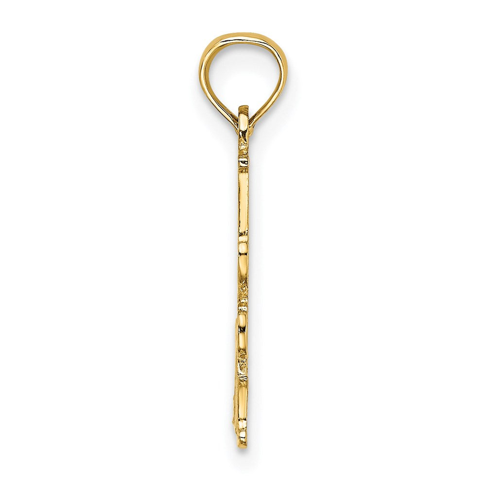 14K Yellow Gold Polished Engraved 
