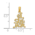 14K Yellow Gold Polished Engraved 