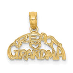 14K Block and Engraved GREAT GRANDMA Charm - Product Photo