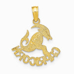 10K / 14K Yellow Gold CAPRICORN Zodiac Charm - Product Photo