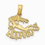 10K / 14K Yellow Gold AQUARIUS Zodiac Charm - Product Photo