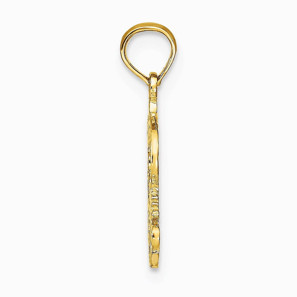 10K / 14K Yellow Gold PISCES Zodiac Charm - Product Photo