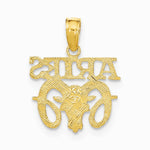 10K / 14K Yellow Gold ARIES Zodiac Charm - Product Photo