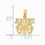 10K / 14K Yellow Gold ARIES Zodiac Charm - Product Photo