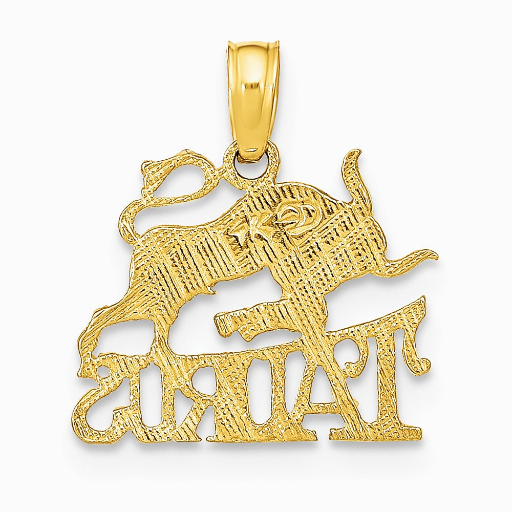 10K / 14K Yellow Gold TAURUS Zodiac Charm - Product Photo