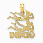 10K / 14K Yellow Gold GEMINI Zodiac Charm - Product Photo