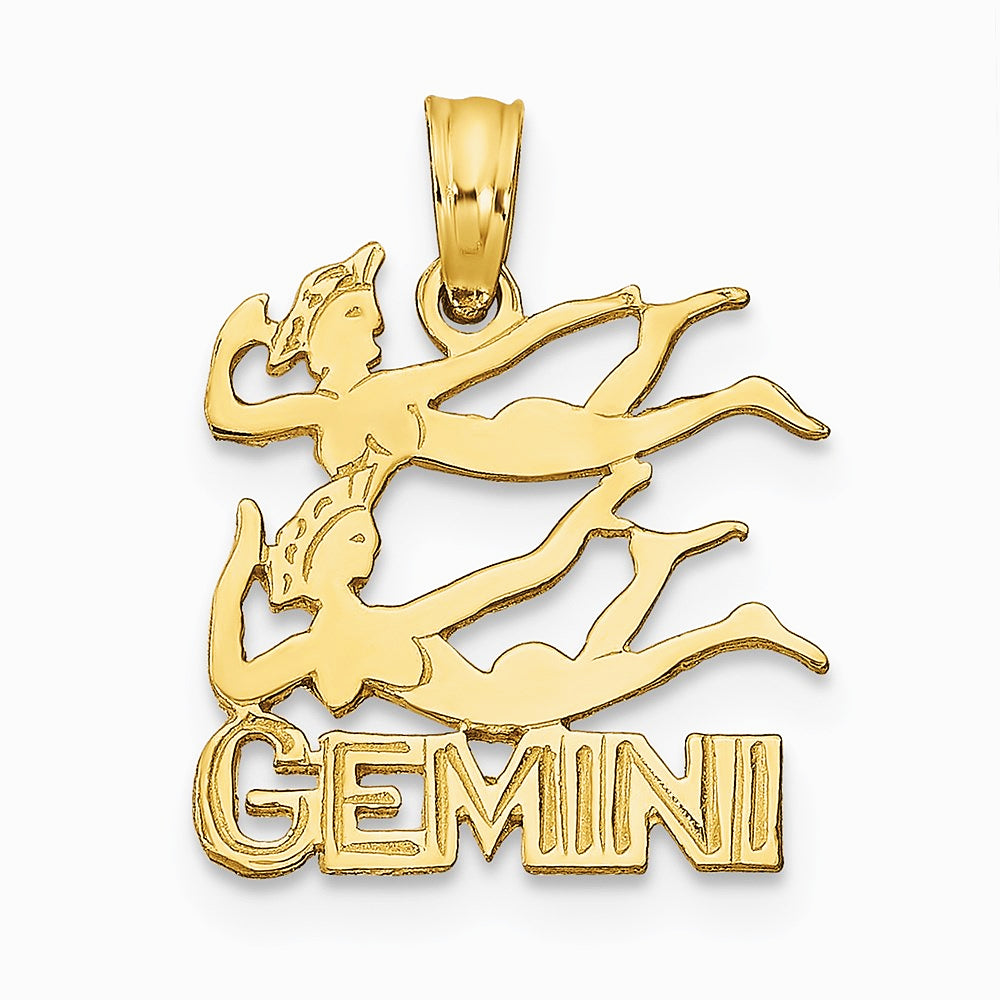 10K / 14K Yellow Gold GEMINI Zodiac Charm - Product Photo