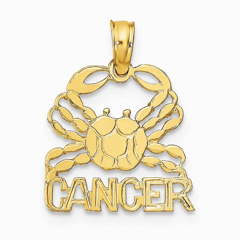 10K / 14K Yellow Gold CANCER Zodiac Charm - Product Photo