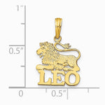 10K / 14K Yellow Gold LEO Zodiac Charm - Product Photo