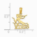 10K / 14K Yellow Gold VIRGO Zodiac Charm - Product Photo