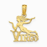 10K / 14K Yellow Gold VIRGO Zodiac Charm - Product Photo