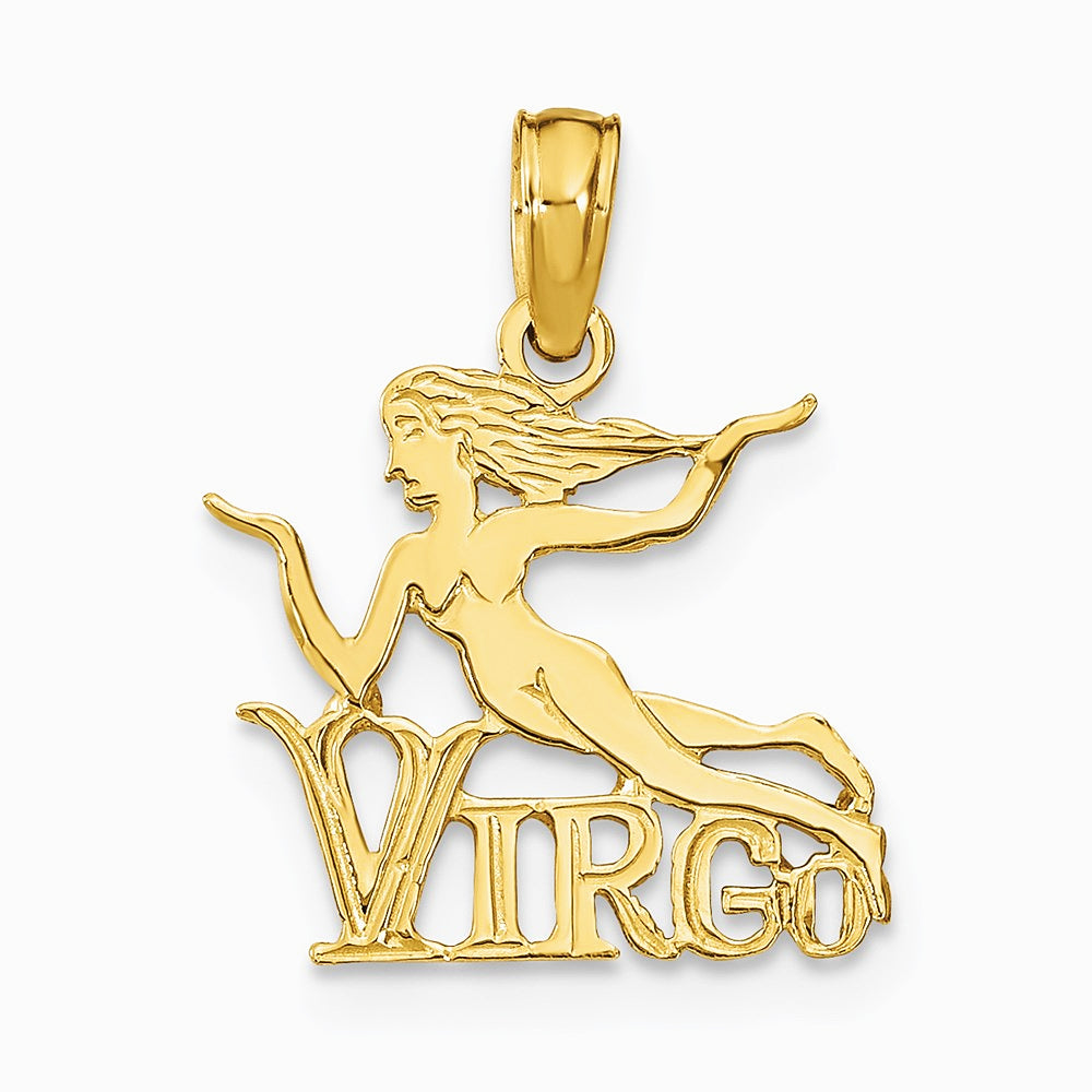 10K / 14K Yellow Gold VIRGO Zodiac Charm - Product Photo