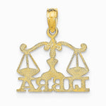 10K / 14K Yellow Gold LIBRA Zodiac Charm - Product Photo