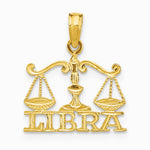 10K / 14K Yellow Gold LIBRA Zodiac Charm - Product Photo