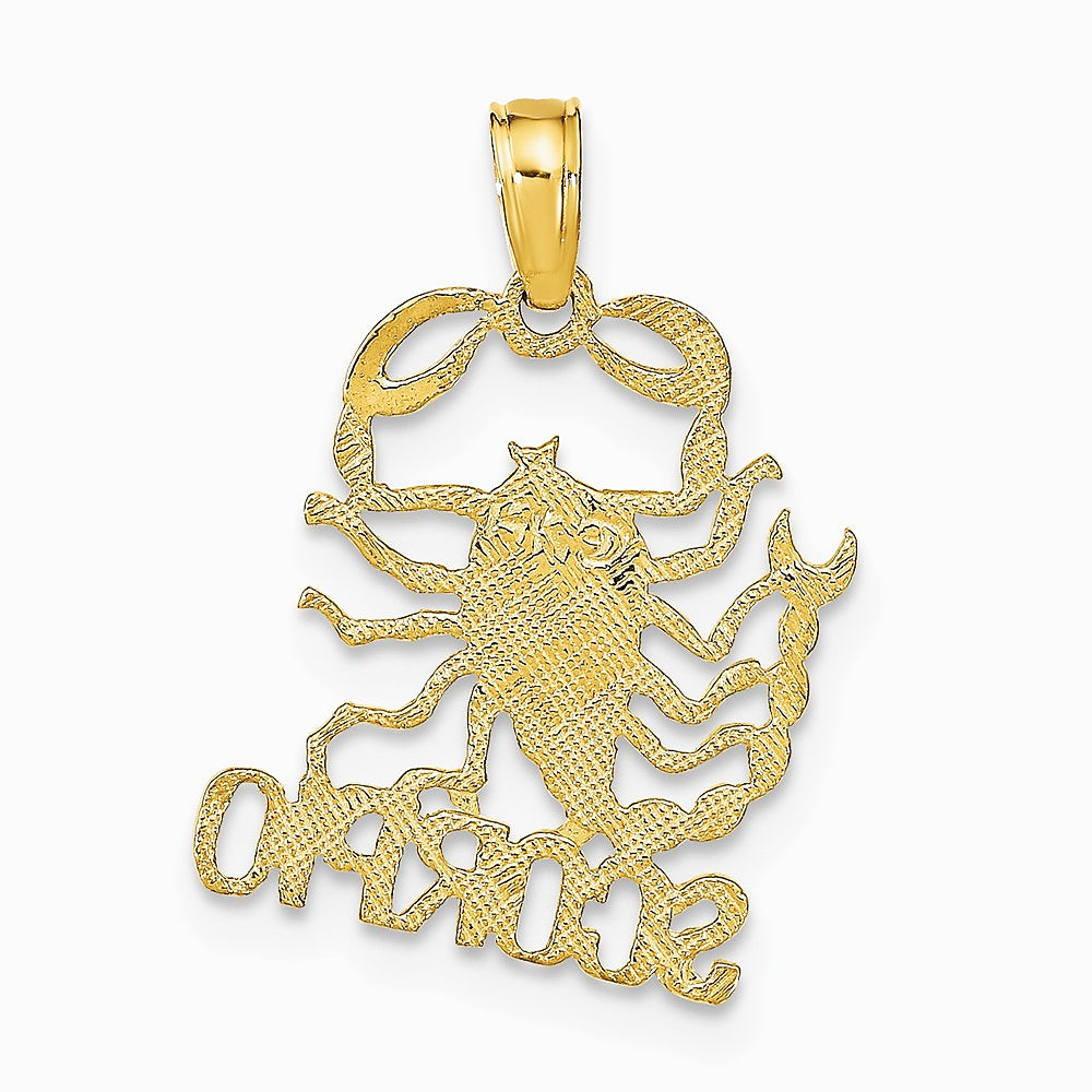 10K / 14K Yellow Gold SCORPIO Zodiac Charm - Product Photo