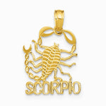 10K / 14K Yellow Gold SCORPIO Zodiac Charm - Product Photo