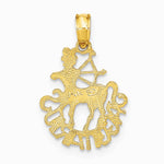 10K / 14K Yellow Gold SAGITTARIUS Zodiac Charm - Product Photo