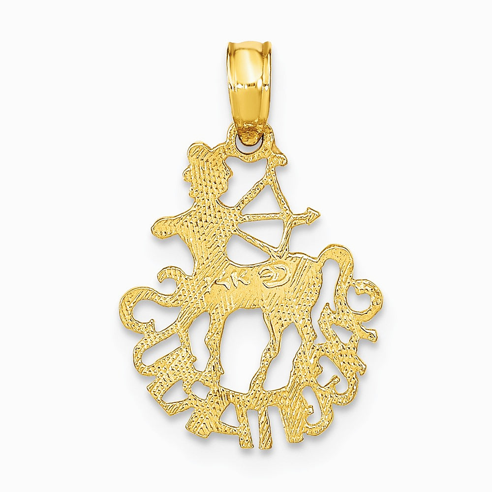 10K / 14K Yellow Gold SAGITTARIUS Zodiac Charm - Product Photo