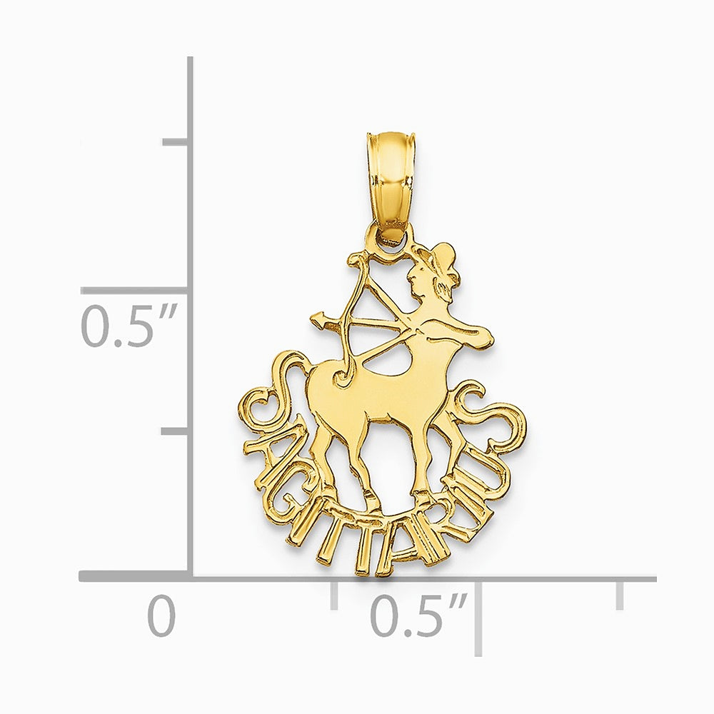 10K / 14K Yellow Gold SAGITTARIUS Zodiac Charm - Product Photo
