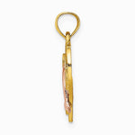 10K / 14K Two-tone with White Rhodium Dolphin In Heart Charm - Product Photo