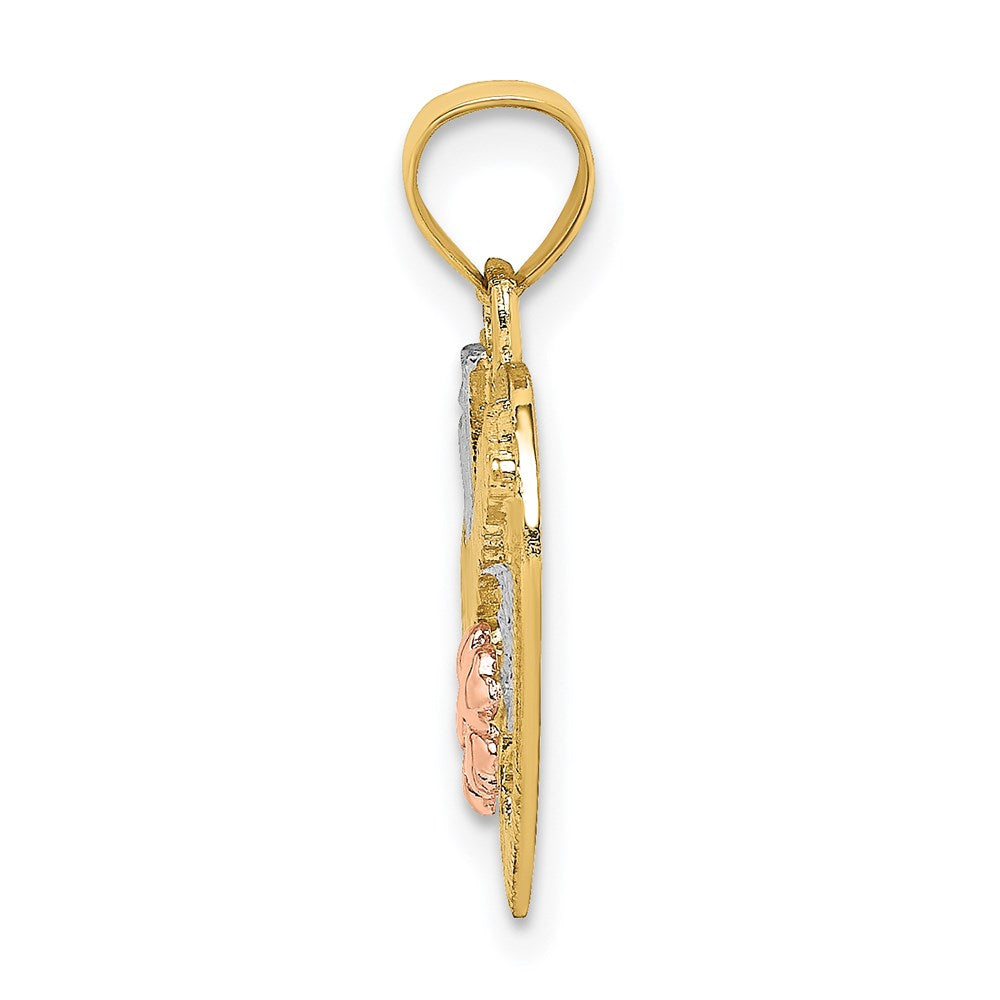 14k Two-tone  White Rhodium 