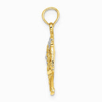 10K / 14K Two-tone with White Rhodium Flower Basket with I LOVE YOU Charm - Product Photo