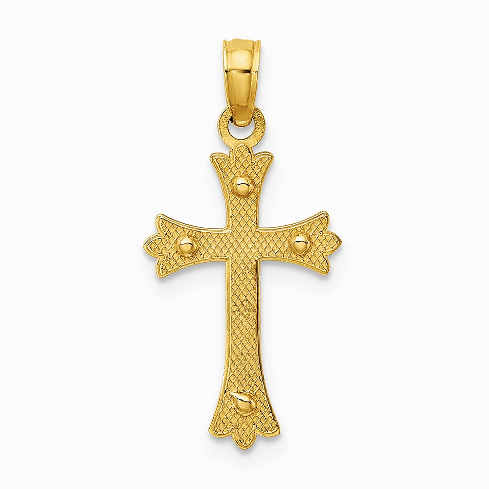 10K / 14K Two-tone Center Cross Charm - Product Photo