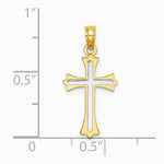 10K / 14K Two-tone Center Cross Charm - Product Photo