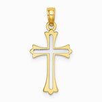 10K / 14K Two-tone Center Cross Charm - Product Photo