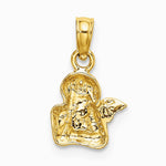 10K / 14K Yellow with Rhodium Angel Resting On Elbow w/ Rhodium Wing Charm - Product Photo