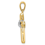 14K Two-Tone Polished Cross X Center Design Charm - Product Photo