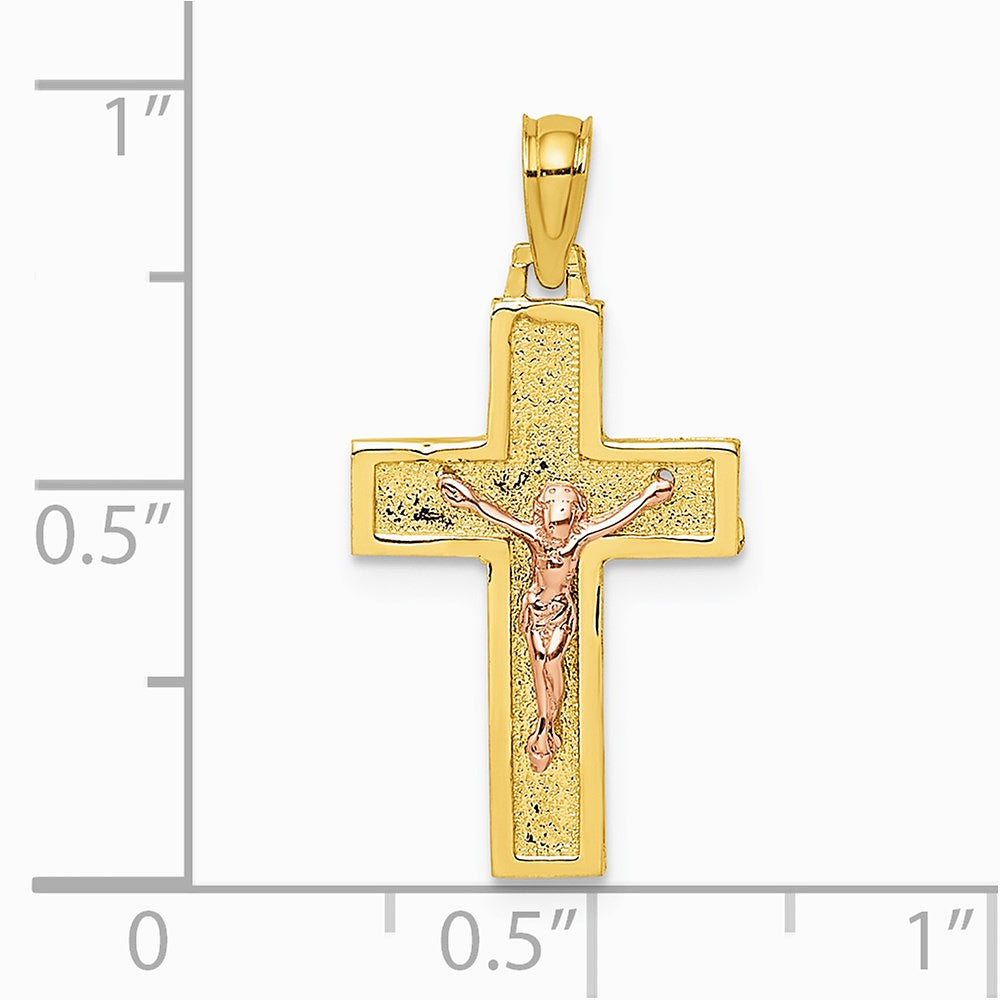 10K / 14K Two-tone Latin Crucifix Charm - Product Photo