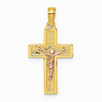 10K / 14K Two-tone Latin Crucifix Charm - Product Photo