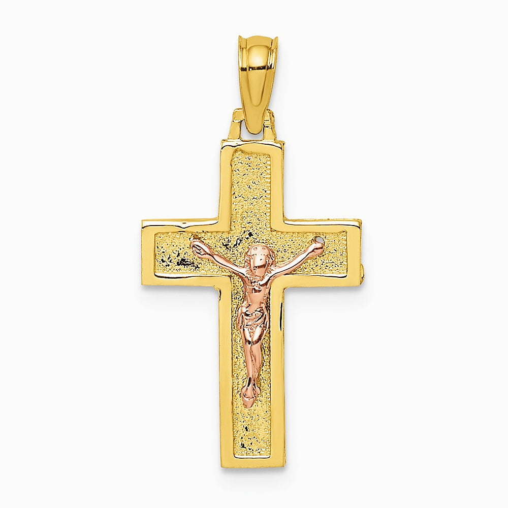10K / 14K Two-tone Latin Crucifix Charm - Product Photo