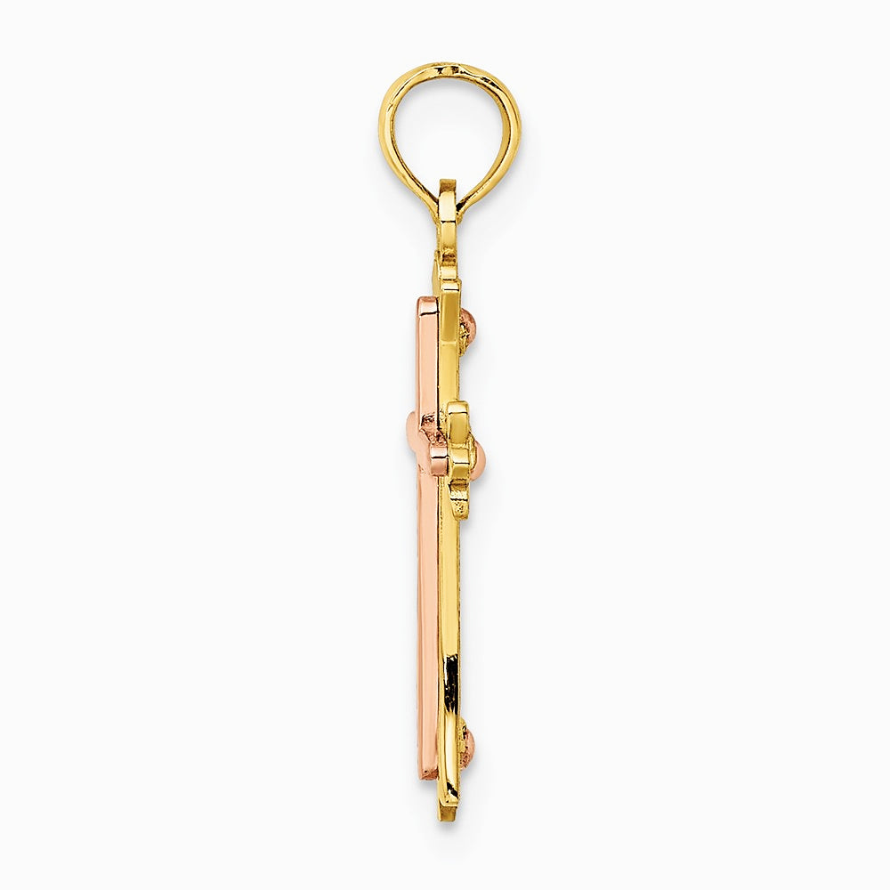 10K / 14K Two-tone Cross Charm - Product Photo