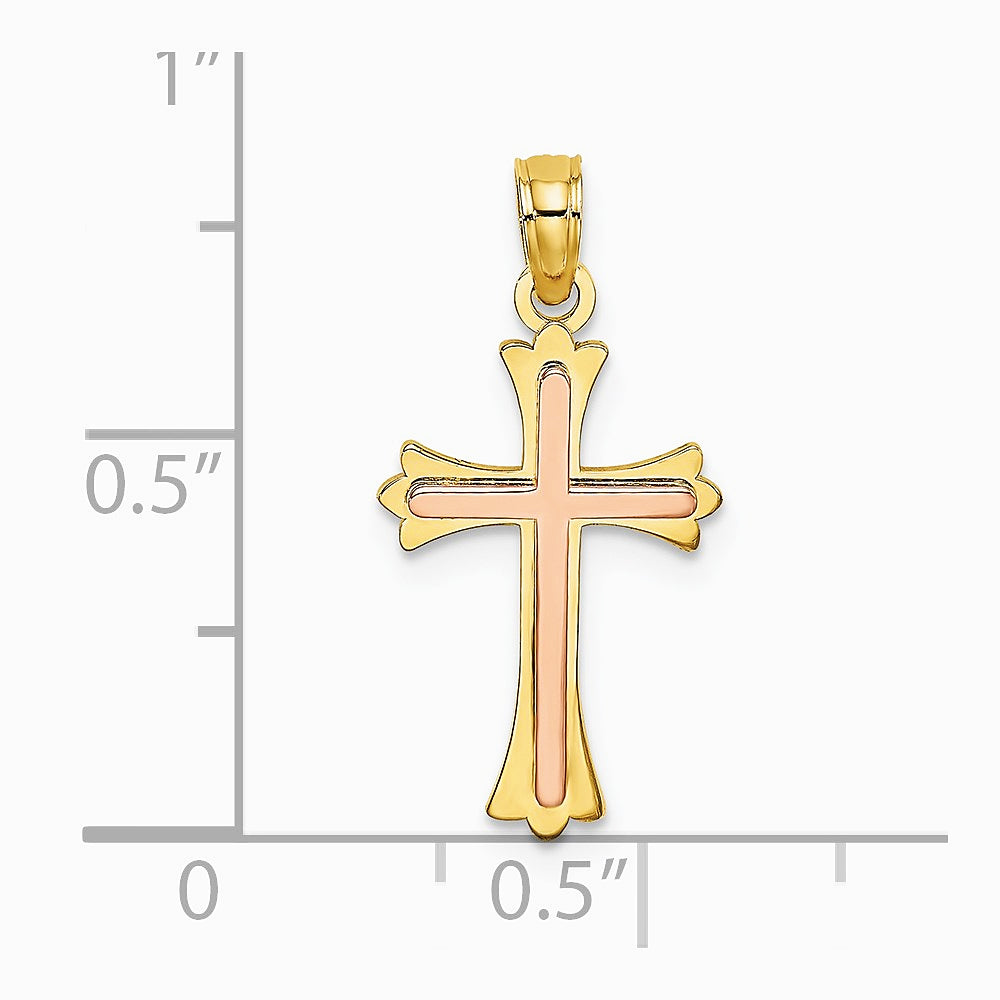 10K / 14K Two-tone Cross Charm - Product Photo