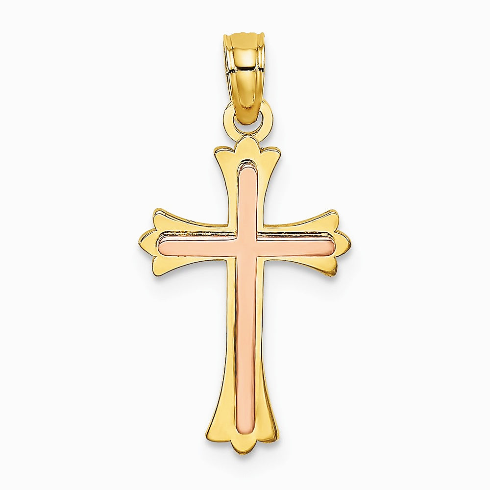 10K / 14K Two-tone Cross Charm - Product Photo