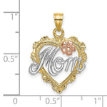 14K Two-tone with White Rhodium MOM in Heart Charm - Product Photo
