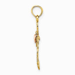 10K / 14K Two-tone Cross w/ Heart Charm - Product Photo