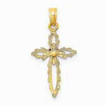 10K / 14K Two-tone Cross w/ Heart Charm - Product Photo