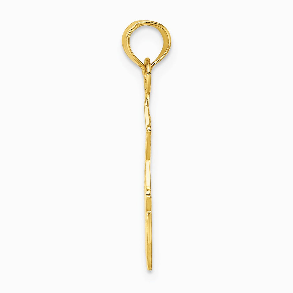 10K / 14K Yellow Gold I HEART MY SHERIFF Charm - Product Photo