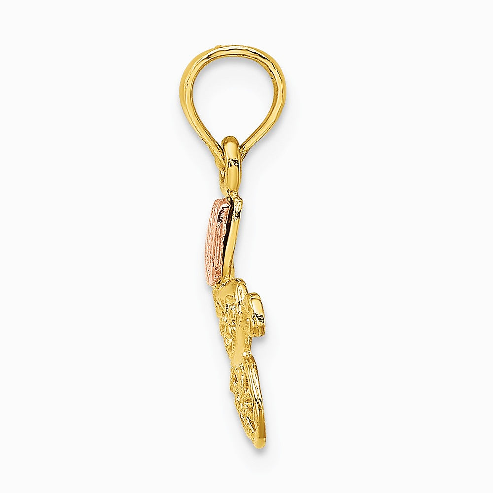 10K / 14K Two-tone Baby Carriage w/ Visor Charm - Product Photo