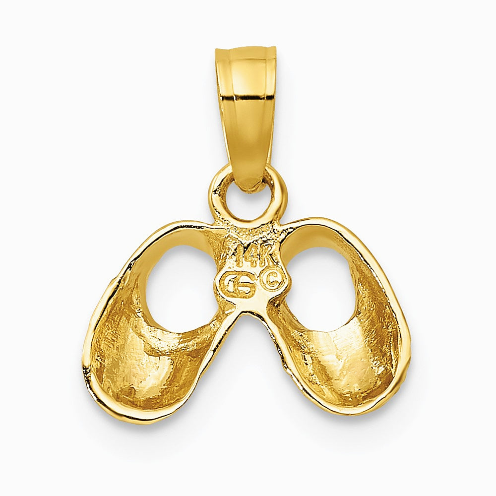 14K Two-tone 3D Two-Tone Baby Booties w/ Teddy Bear Charm - Product Photo