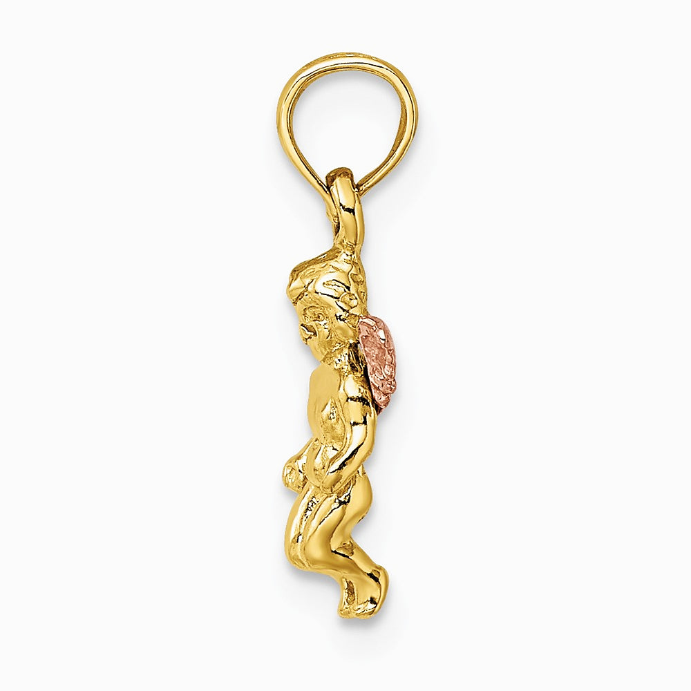 14K Two-Tone 3-D Mini Guardian Angel Charm - Product Photo